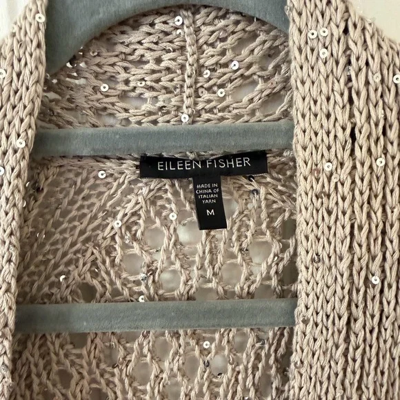 Eileen Fisher knit sequins cardigan - Picture 5 of 7